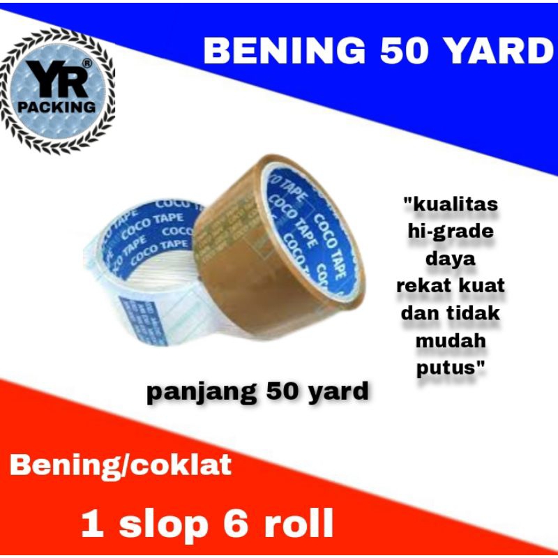 

lakban bening/coklat 50 yard murah berkualitas