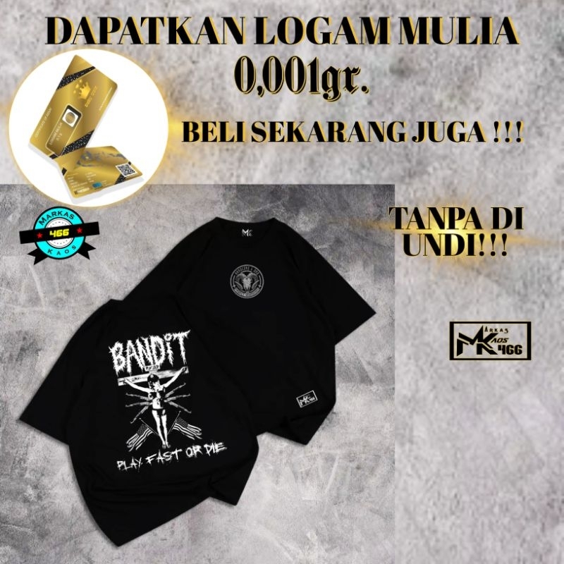 GRATIS ONGKIR | COD | Kaos Distro Bandit | Katun 20s | T-shirt Bandit | Bisa Custom Design Sendiri