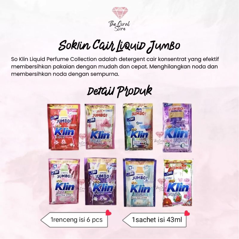 SOKLIN LIQUID KEMASAN JUMBO 43ml/1 RENCENG ISI 6PCS