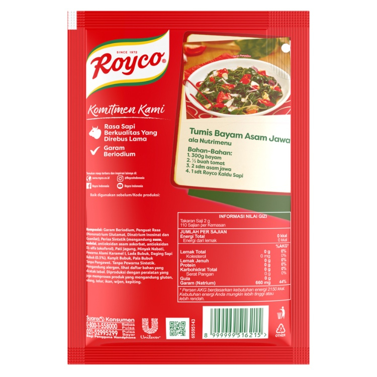 Royco Bumbu Penyedap Makanan Rasa Kaldu Sapi 220 gr-2