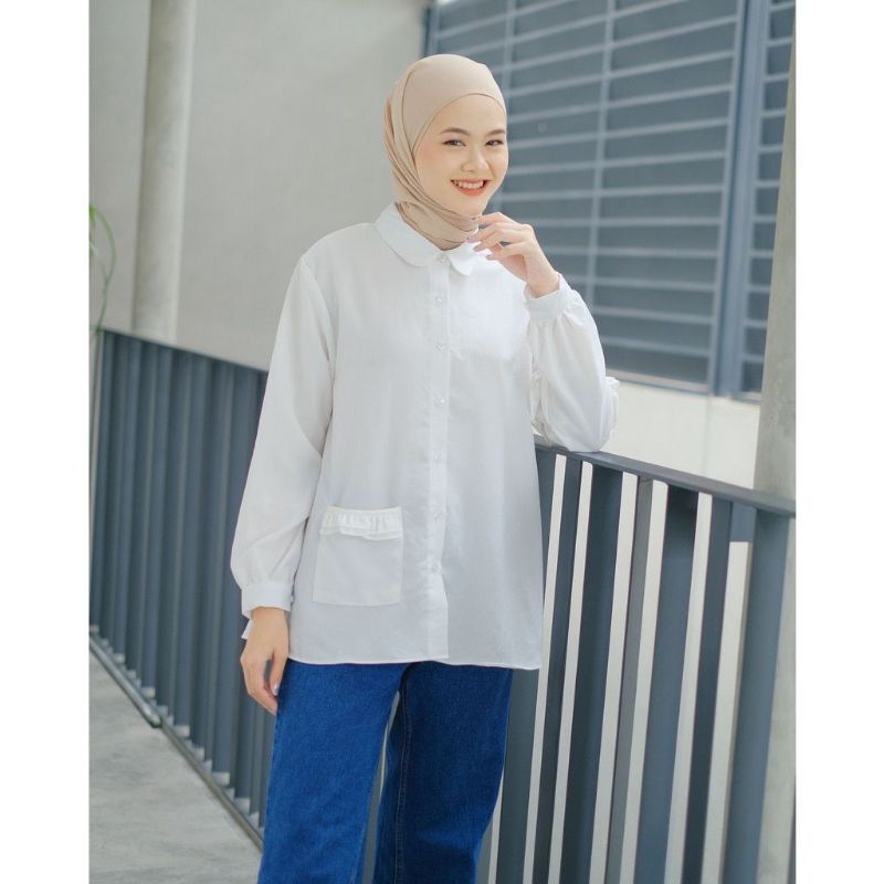 Nada top | kemeja wanita oversize - basic shirt kemeja polos