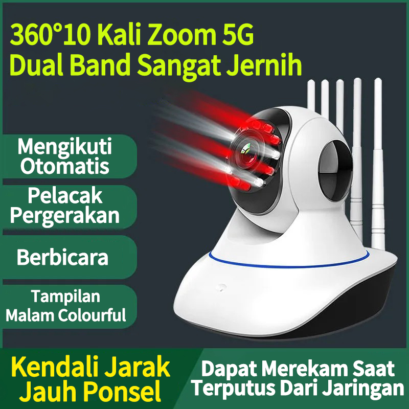 Kamera CCTV 720P Wireless WiFi Camera Keamanan Cerdas 360°Kamera Malam