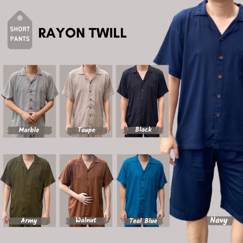 Piyama Pria Rayon Polos | Baju Tidur Pria Celana Pendek - Sleepolic