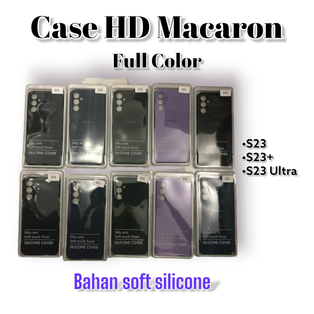 New Case HD Macaron Full Color Bahan Soft Touch Silicone Silky for Samsung S23,S23+,S23 Ultra