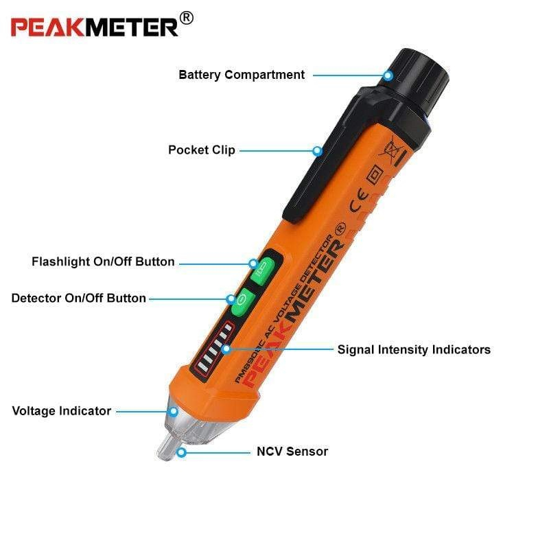 PEAKMETER PM8908C - Non-Contact AC Voltage Detector Test Pen