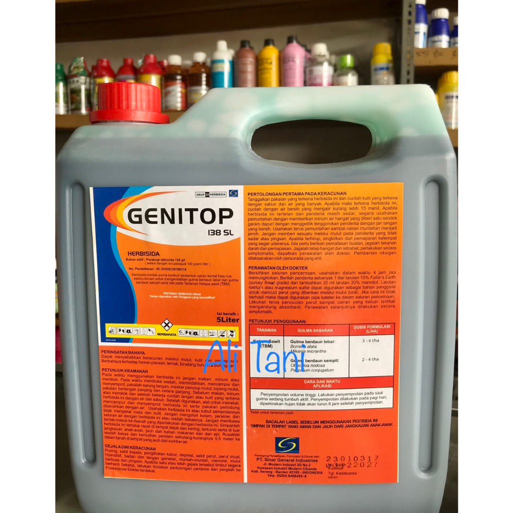 GENITOP 138 SL Kemasan 5 Liter Herbisida/R4cun Rumput Kontak