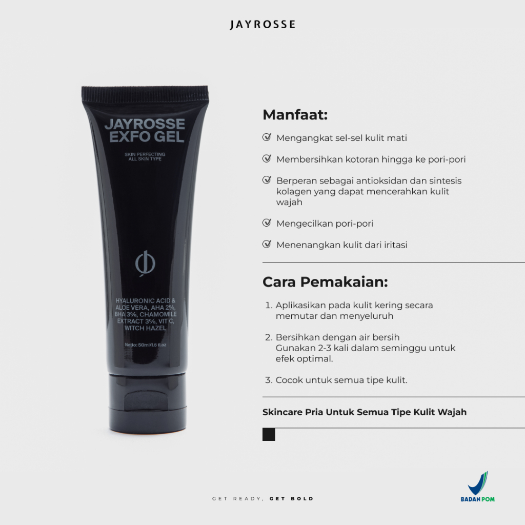 Jayrosse Exfoliating Gel | Gel Pengangkat Sel Kulit Mati Dan Komedo