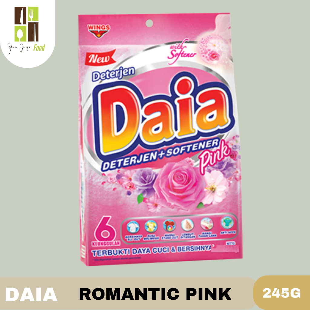 Daia Softener Powder Detergen / Sabun Cuci Bubuk / Putih / Violet 245g