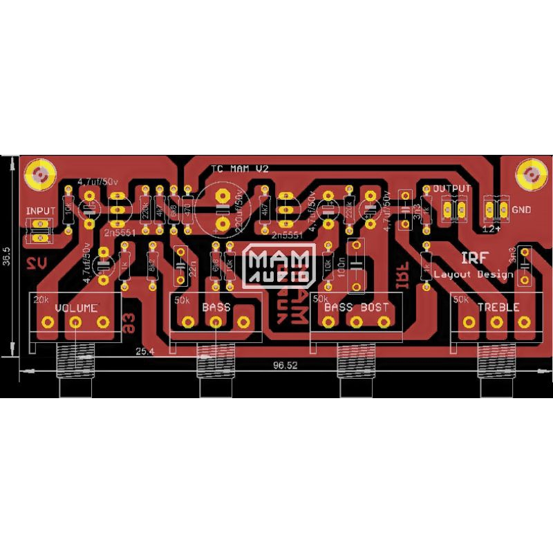 PCB TONE CONTROL V2 MAM AUDIO
