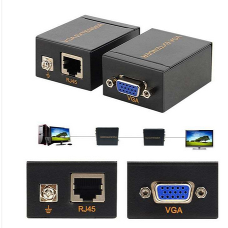 ITSTORE VGA Extender 60 Meter (By Cabel Lan RJ45 Cat5e/6e)/VGA Extender 60M Include Adaptor