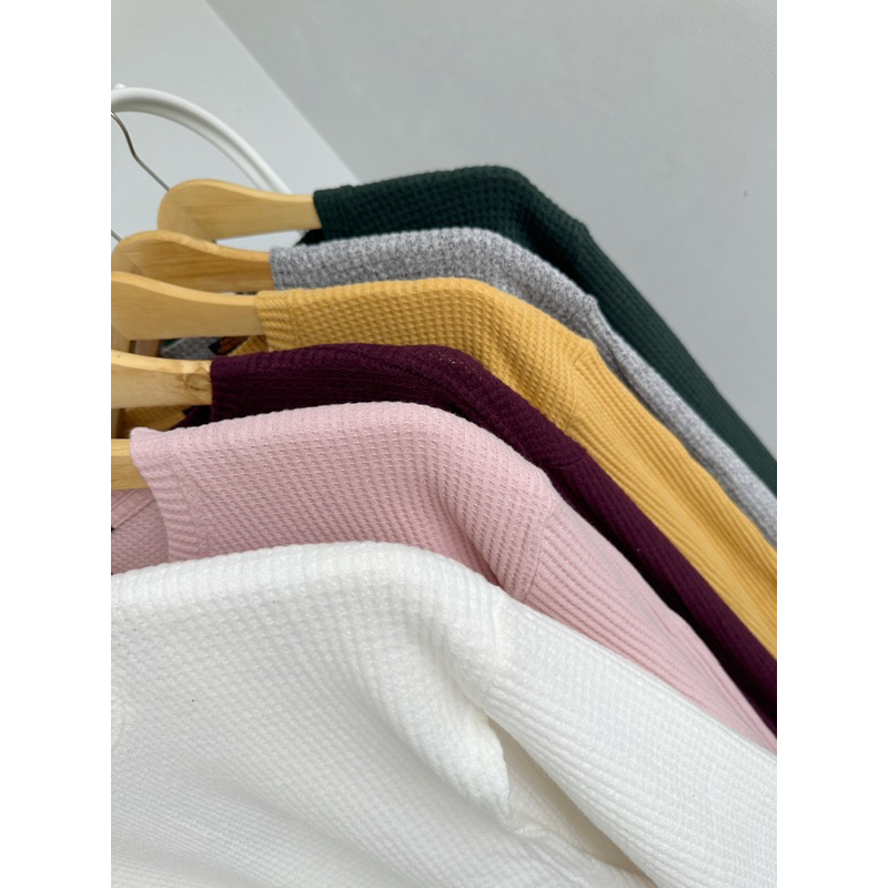 READYBASIC - BAJU KAOS BUSUI FRIENDLY LENGAN PANJANG BAHAN RAJUT WAFFLE
