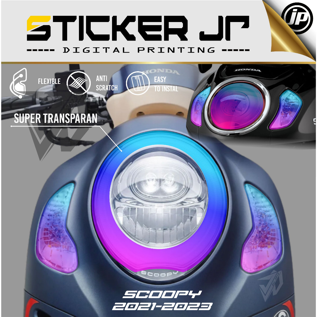 Stiker Lampu Alis+Sein Scoopy New 2021 GALAXI / Stiker Alis Stiker Sein RGB Scoopy Prestige / Stiker