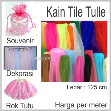 Kain Tile Tille Tule Tulle 50cm X 125cm