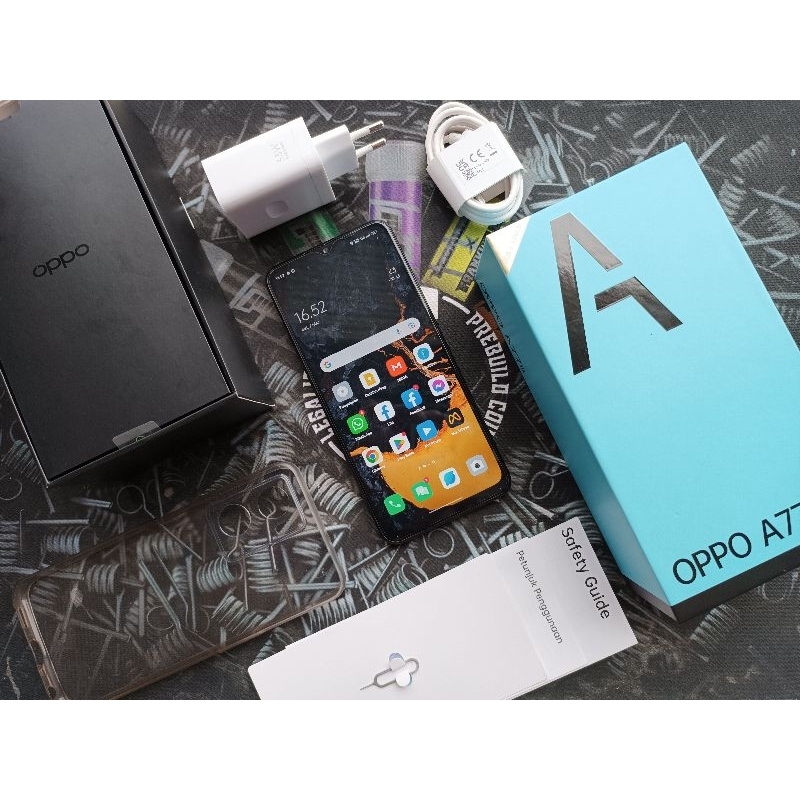 Oppo A77s 8/128 GB Fullset Original Mulus Like New