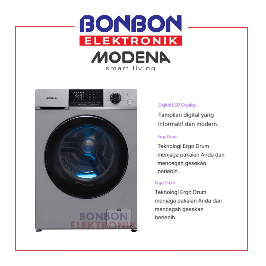 Modena Mesin Cuci Front Loading 11 kg WD 1157 / WD1157 Washer &amp; Dryer
