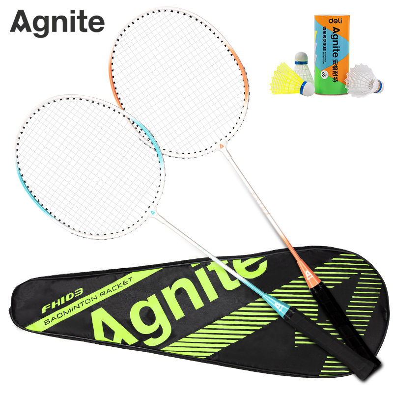 Agnite Raket Bulutangkis / Badminton Racket Isi 2 Gratis Tas dan Kok FH103