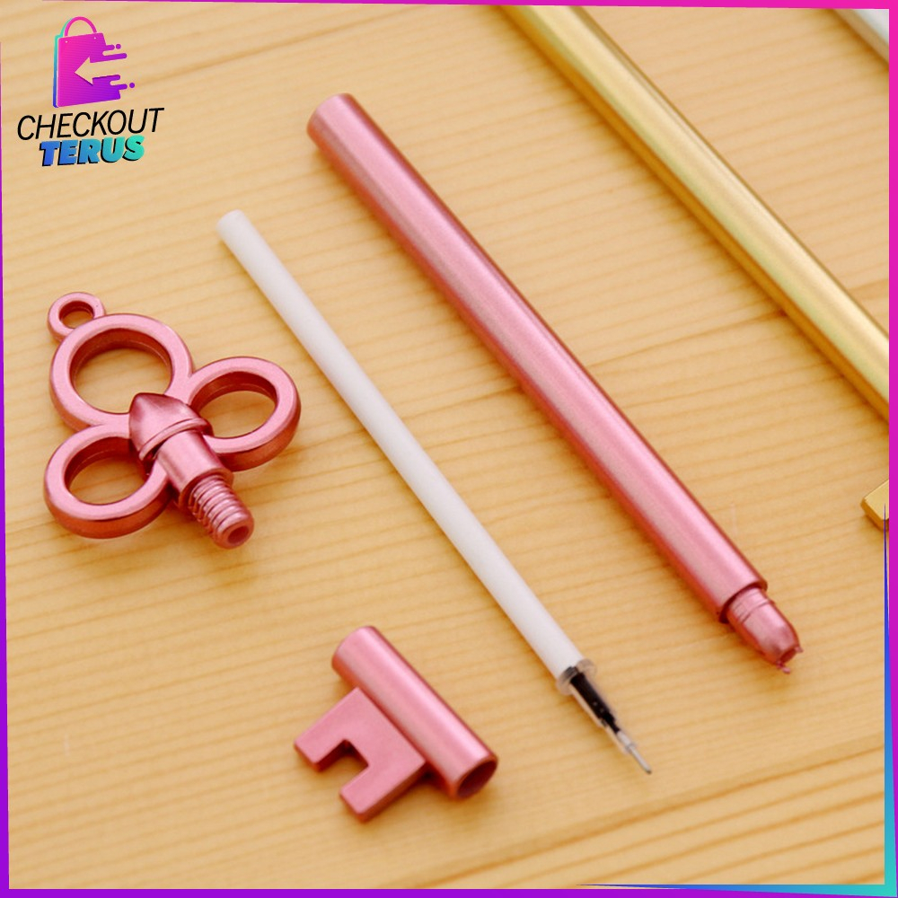 CT A64 Pulpen Gel Bentuk Kunci Rumah Alat Tulis Stationary Pena Kunci Classic Souvenir Pen Pulpen Bolpoin Gel Karakter Lucu