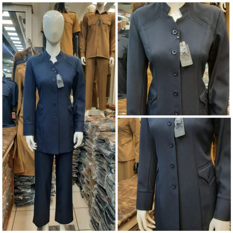 Blezer Princessfa Seragam PDL dongker Baju Dinas PDH biru dongker Seragam ASN,PNs,PDH,PDL wanita Ser