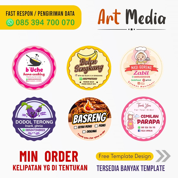 

CETAK STIKER CROMO / LABEL BULAT LABEL NAMA LABEL MAKANAN TOPLES KEMASAN BOTOL MINUMAN CUSTOM KROMO