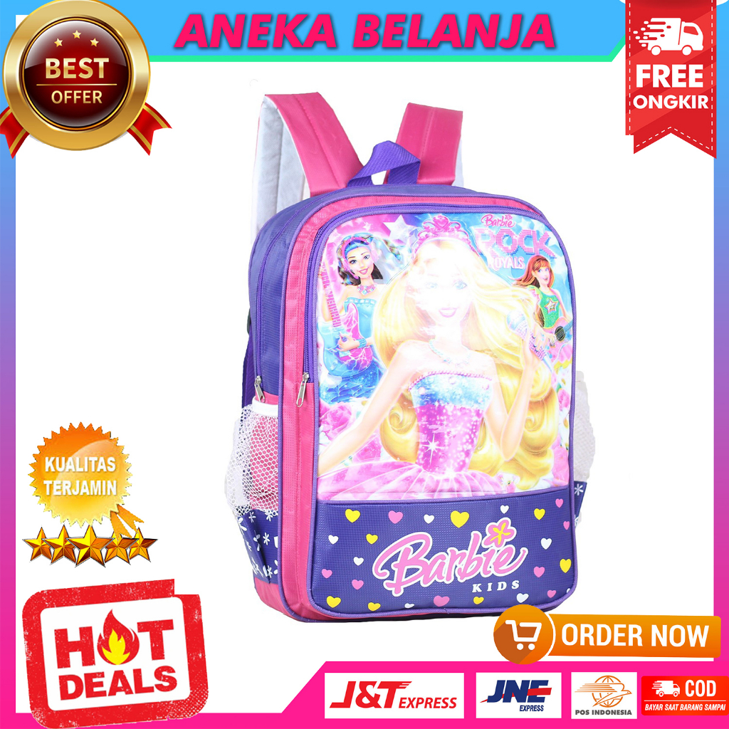 Tas Sekolah Anak Perempuan Lucu Motif Karakter Barbie Tas Gendong Anak Cewek Terbaru Paud TK SD SMP Kekinian Bahan Tebal Kuat Trendy Ransel Anak Murah Kualitas  Import