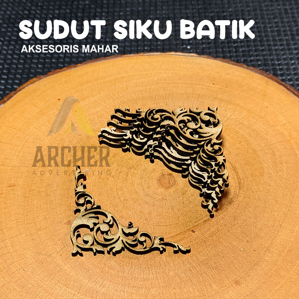 SUDUT SIKU BATIK MAHAR AKSESORIS MAHAR SESERAHAN KAYU MDF