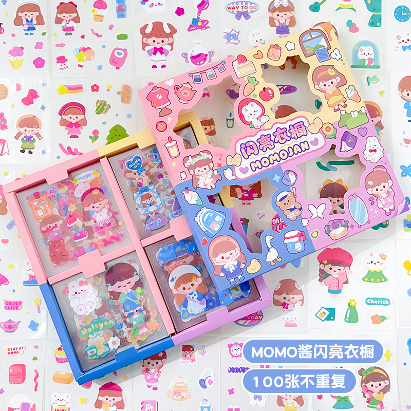 STICKER/STIKER 2D ISI 100Pcs/Lembar MOTIF KARTUN KOREA LUCU IMUT MOMO/ANNE BISA UNTUK TEMPEL DI BERBAGAI TEMPAT SEPERTI HP/BOTOL/TUMBLR/KOTAK/LEMARI DEKORASI HANDBOOK/SCRAPBOOK | ANTI AIR