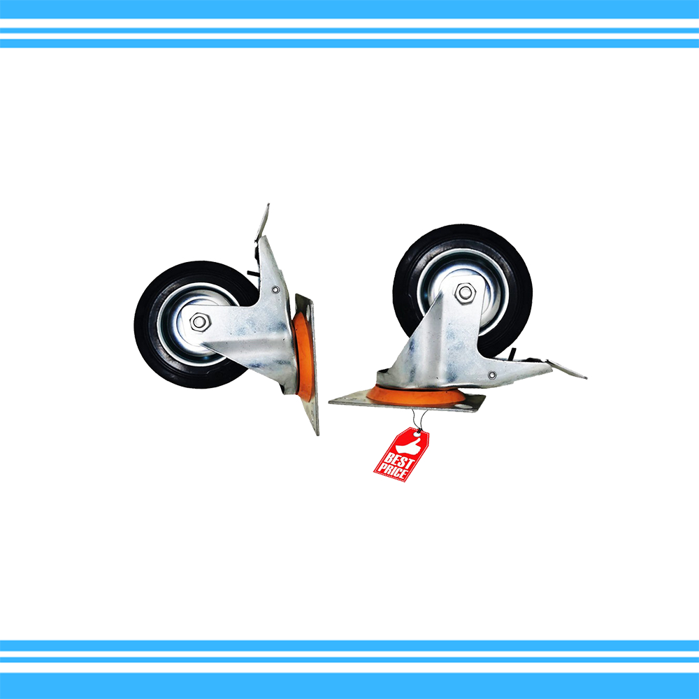 Roda Etalase 5 inch hidup rem 1 Pcs Trolley