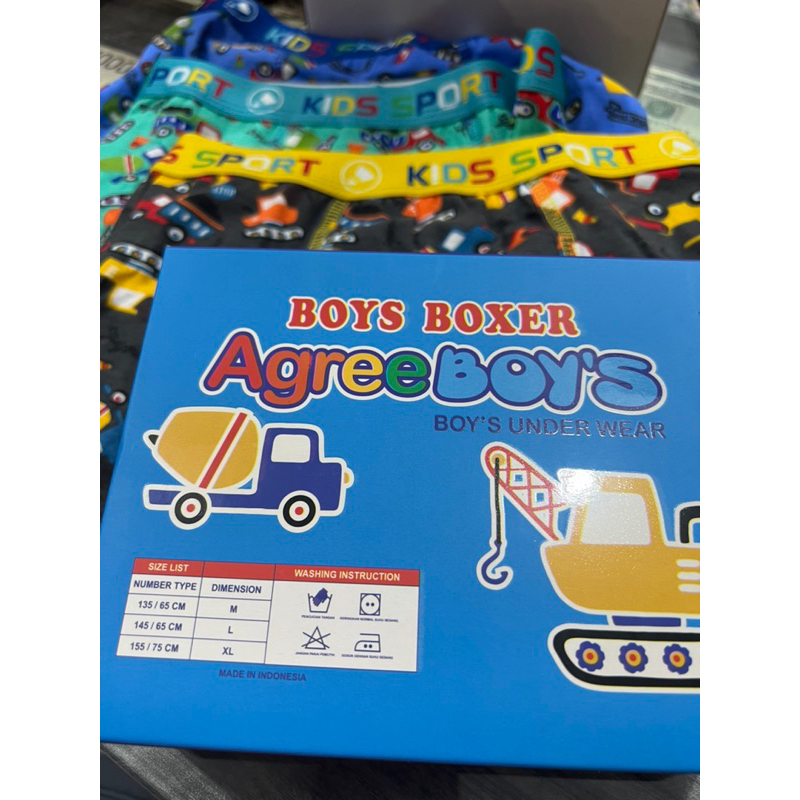 (3pcs)CD celana dalam boxer anak laki cowok AGREE BOYS A505 fullprint TERMURAH