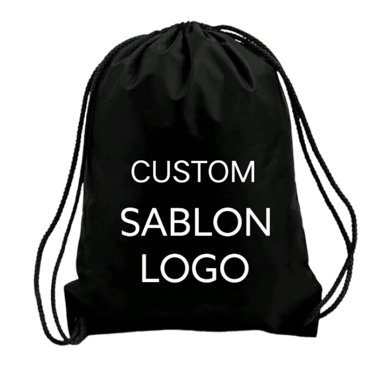 Tas serut custom sablon logo tulisan