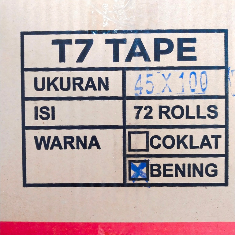 LAKBAN BENING MURAH 45 X 100 yard T7 TAPE Per slop isi 6pcs Bening Kualitas Premium Isolasi Selotip Solatip Lem