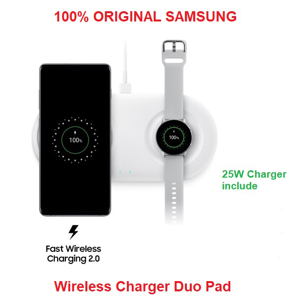 SAMSUNG Wireless Charger Duo Pad Fast Charge 2.0 + Charger 25W Original