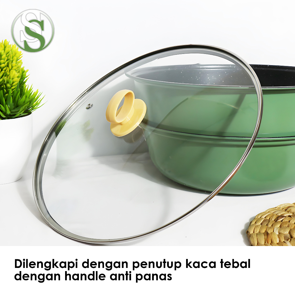 Panci Kukus Set Stainless Steel A83 Panci Sup Steamer Ikan Bakpao Siomay 2 Susun 28Cm Tebal Panci Steam Makanan Stainless Steel Steamer Berkualitas