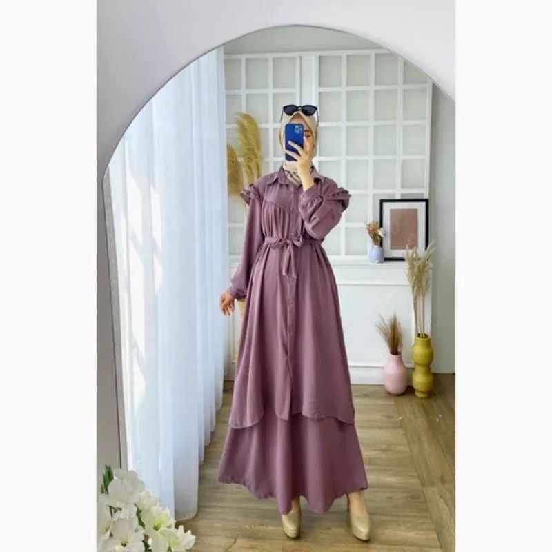 One set rok crinkle air flow jumbo XL // adiba setelan rok crinkle // calista set rok