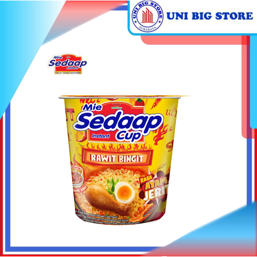 

Mie Sedaap SEDAP CUP Rawit Bingit Ayam Jerit 75 gr Mi Instant Noodles