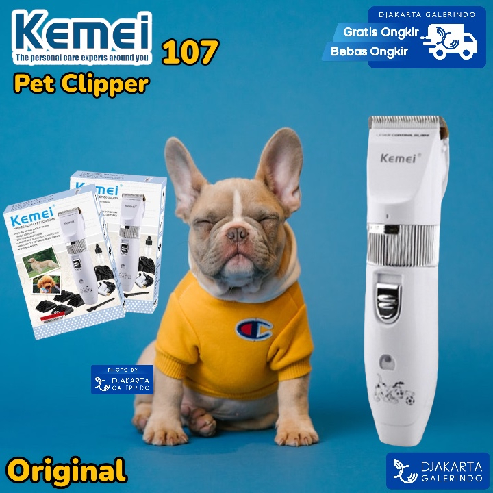 KEMEI 107 - Pet Clipper alat cukur Hewan Anjing Kucing - Original Kemei