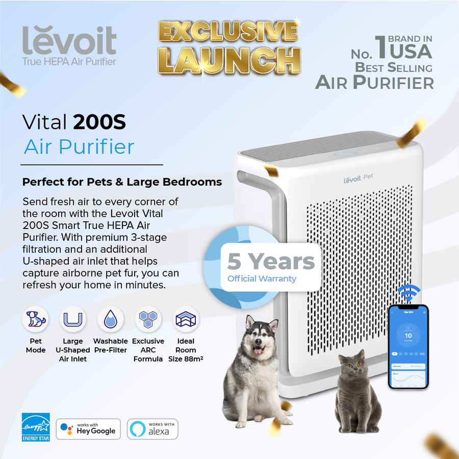 Levoit Vital 200S Air Purifier Pet Care True HEPA Filter Garansi Resmi