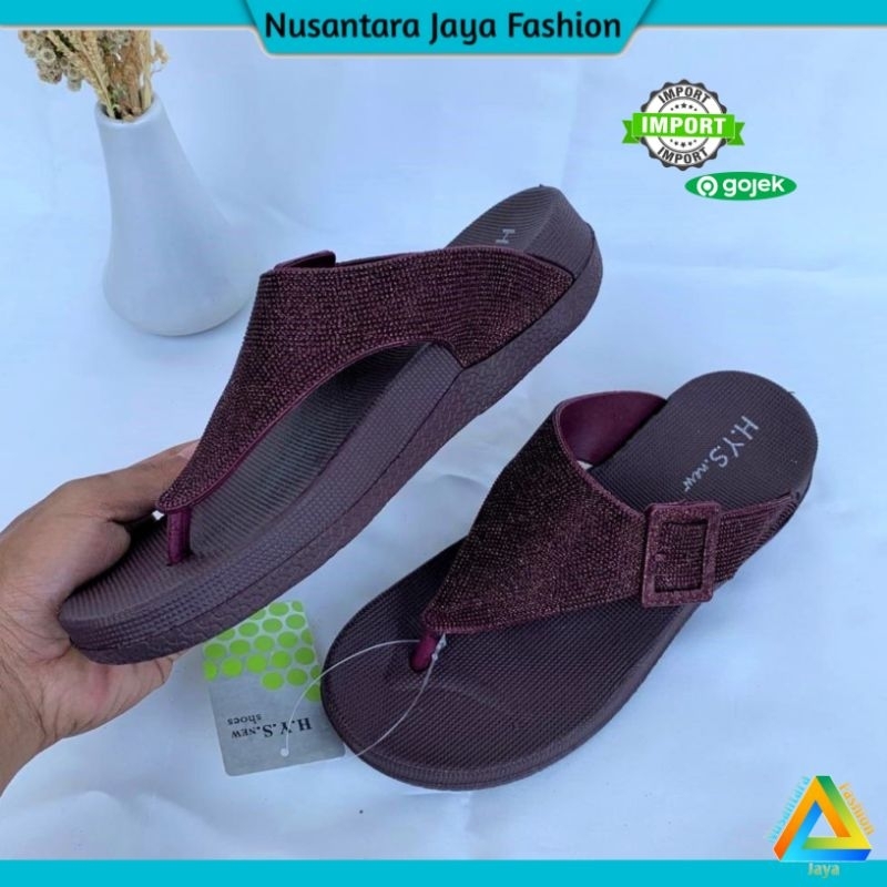 Sandal Jepit Wanita GLITERICH Terlaris Kekinian HYS 1025PD