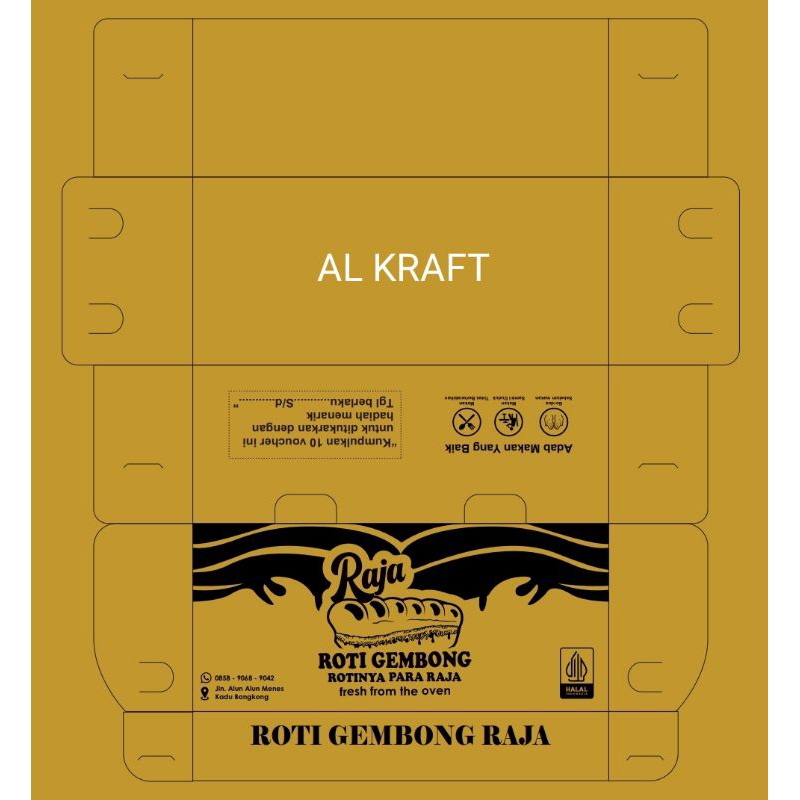 Dus roti bakar bandung cetak roti gembong raja