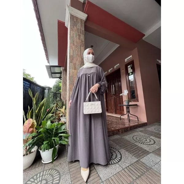 IRINA DRESS (SR 0012) Dress wanita polos katun rayon busui friendly LD 120 CM