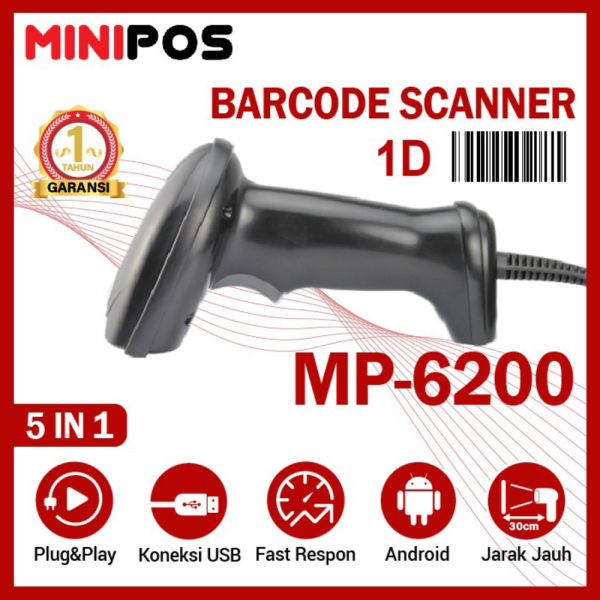 Barcode Scanner 1D MiniPOS MP-6200 Manual