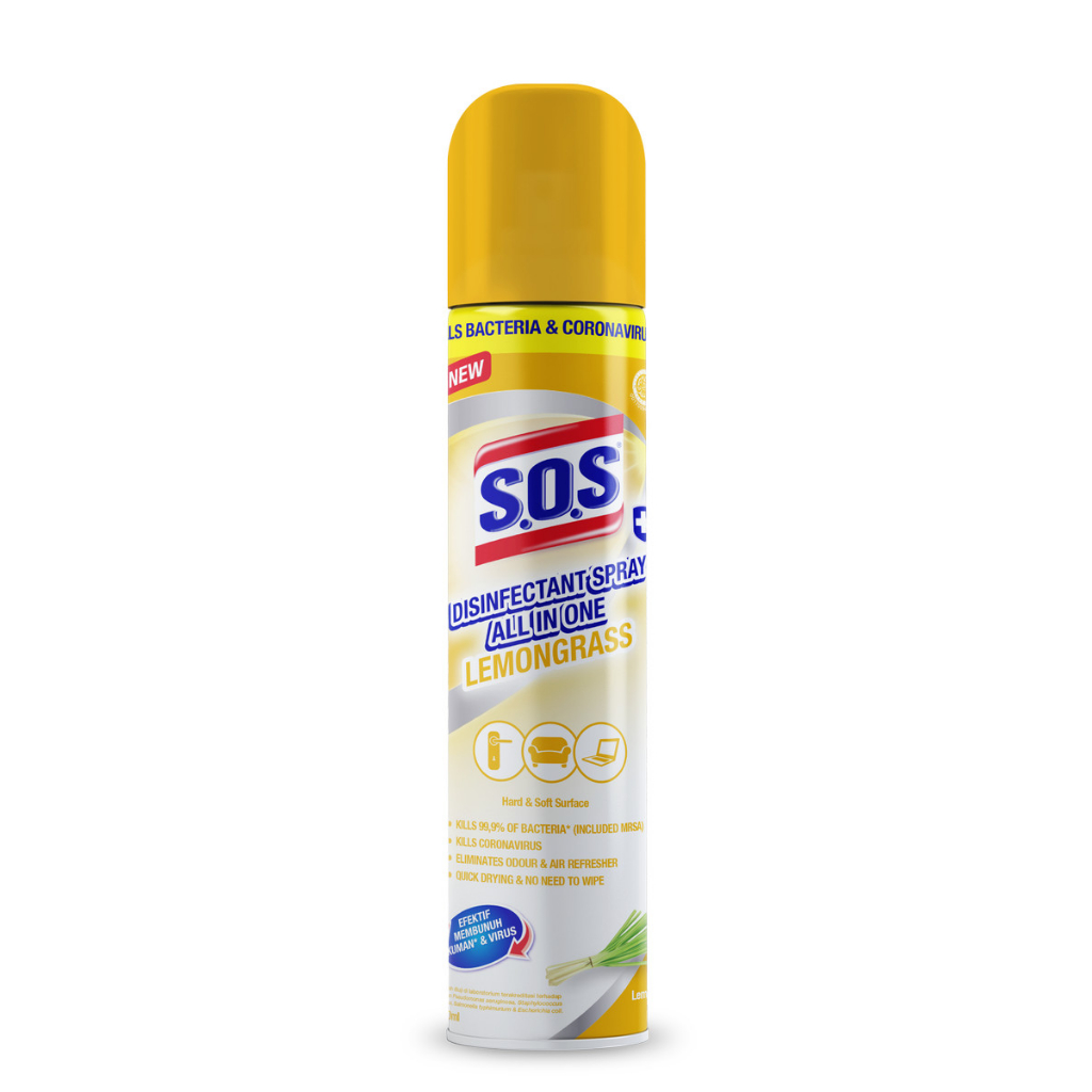 SOS Disinfektan Spray All In One Lemon Grass 250 ml