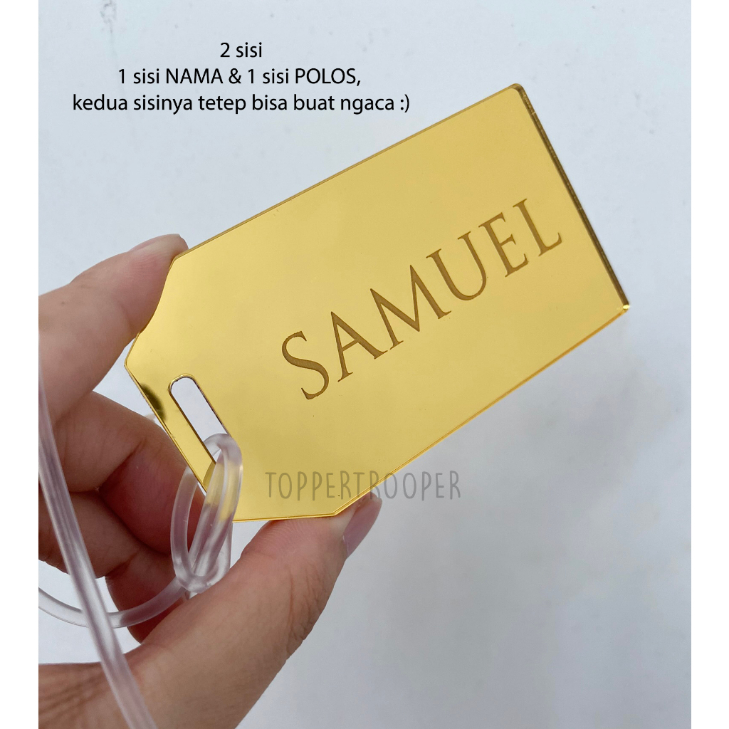 2 SISI bolak balik Custom Nama Luggage Tag | Tag Koper | Bag Tag Nama | Gantungan Tas | Gantungan Koper Custom Nama  | Nama Gantungan Koper Custom | Souvenir Pernikahan | Hampers Ulangtahun