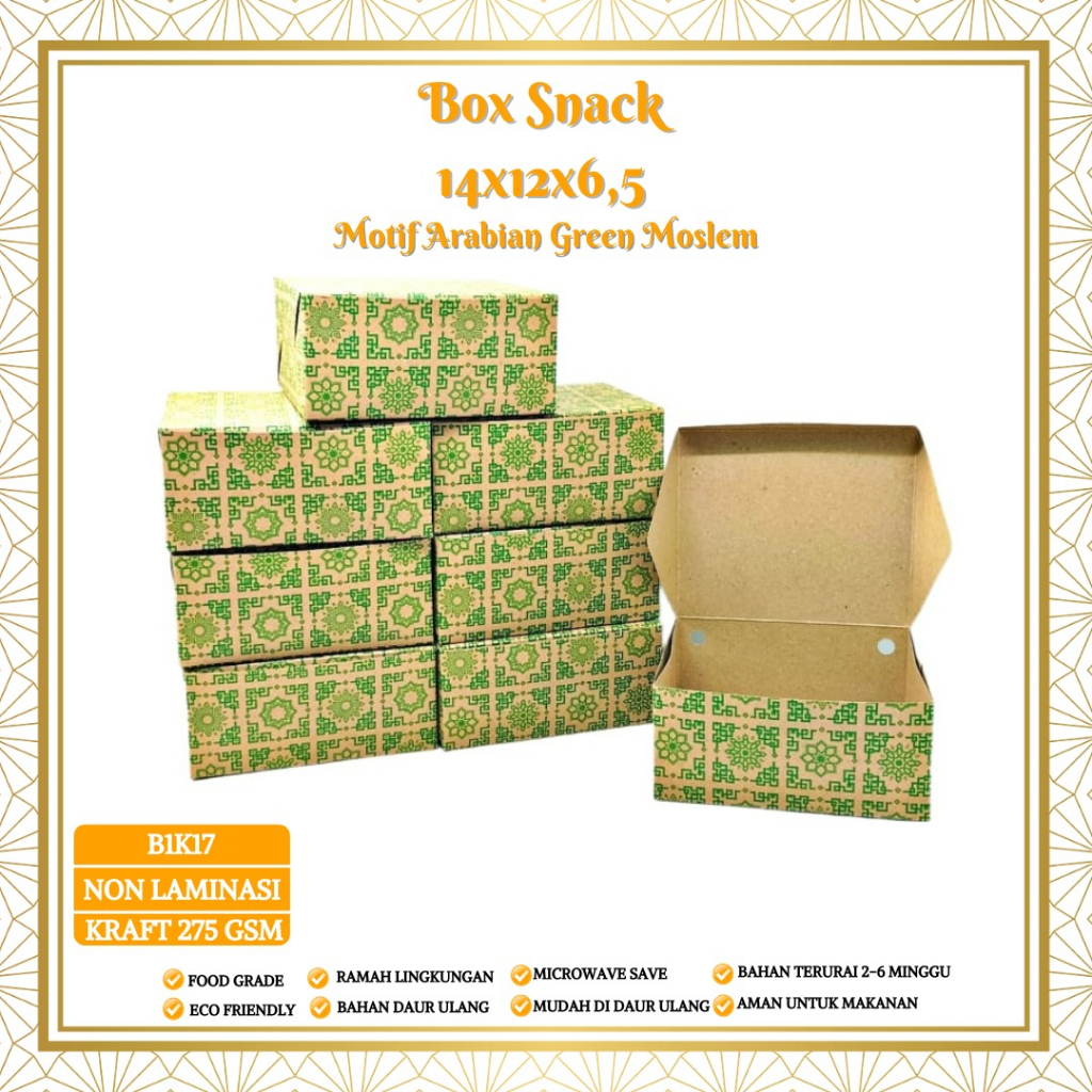 Snack Box 12x14 / Dus Kue Motif / Kotak Kue / Dus Kue / Dus Snack 12x14 / B1K17