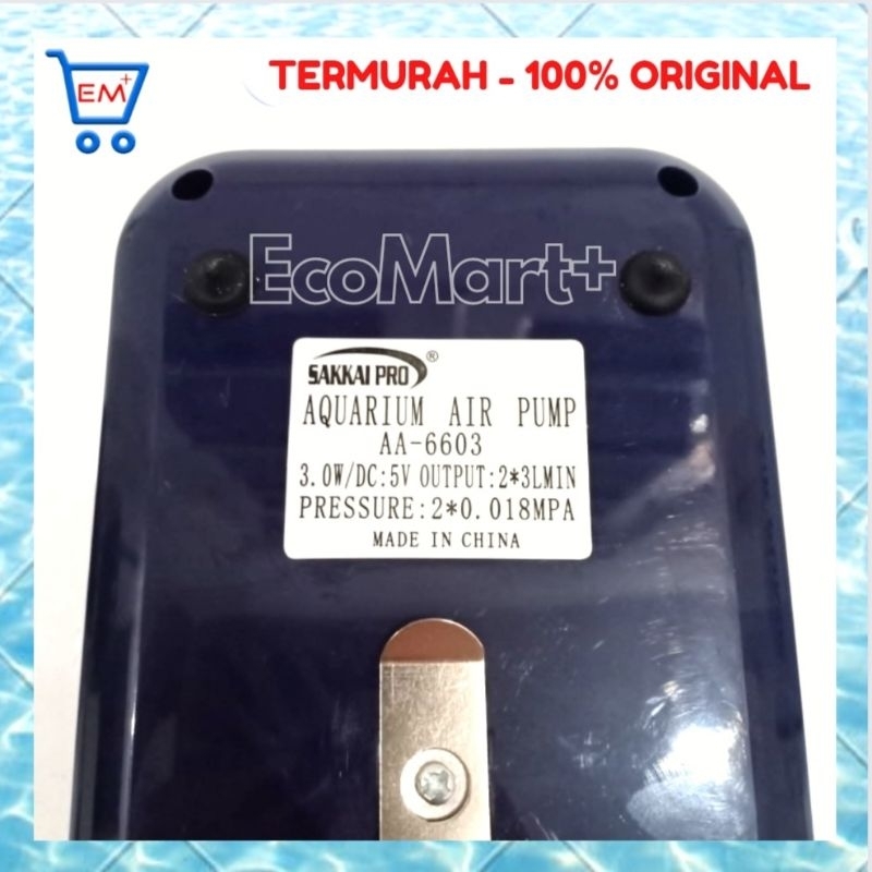 SAKKAI PRO AA-6603 AC/DC, Aerator Portable  Pompa Oksigen 2 Lubang