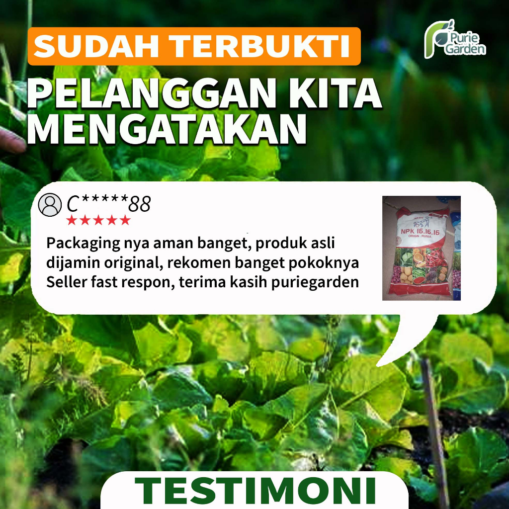 Pupuk NPK Sayuran &amp; Buah Pak Tani 16 16 16 Merah Ori Rusia Kemasan Pabrik 1 Kg PG KDR