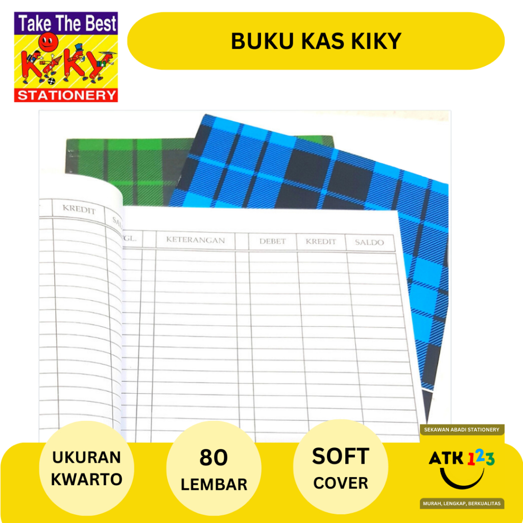 Buku Kas Kwarto Soft Cover Merk Kiky / Debet Kredit Saldo