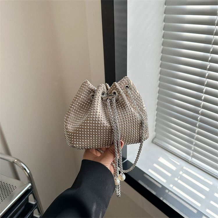 TASHAPPY  JTF02086  Tas SELEMPANG  Wanita Serut Blink-Blink Modis Tali Rantai  import model korea supplier tas import