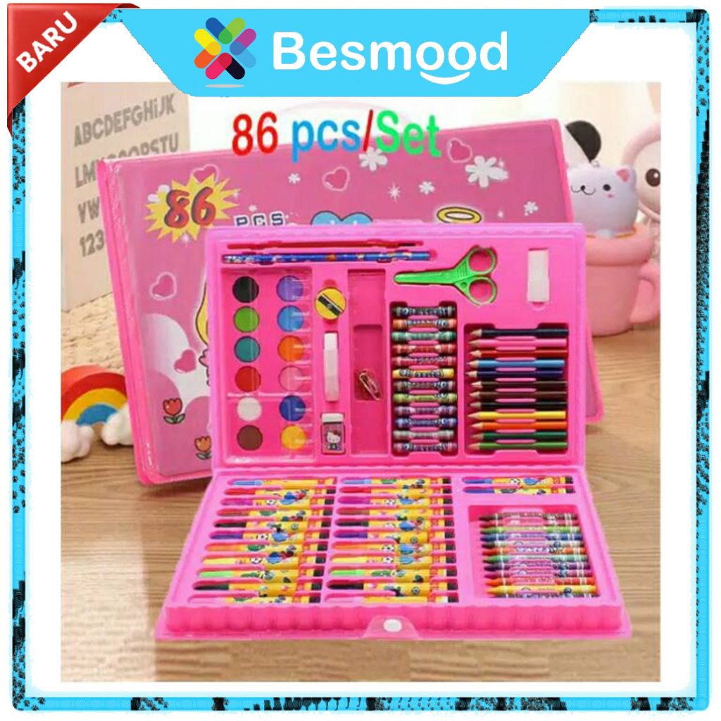 

Besmood Crayon Anak Set 86pcs Krayon Mewarnai Anak Pensil Warna Set STY03