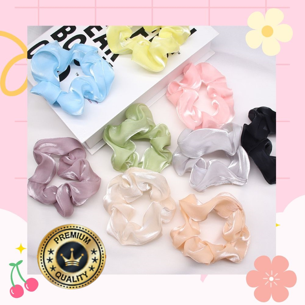 Ikat Rambut Scrunchie Hairband Polos Model Korea Style