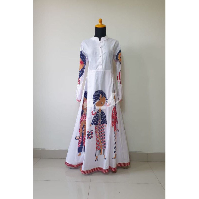 Gamis Annica-Custom Made-Pre Order-Gamis Batik- Abaya Wanita Muslimah Syar'i-Sarimbit Batik-Custom S